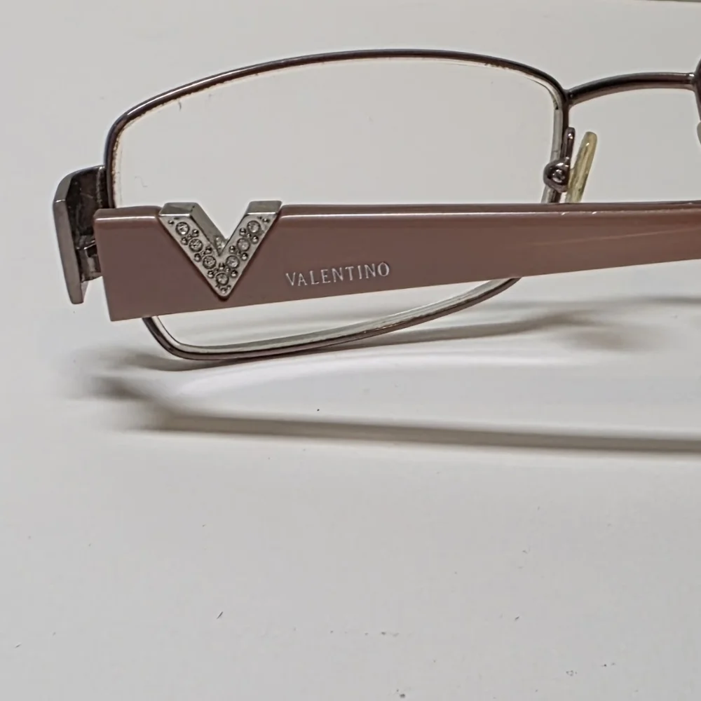 Authentic Valentino V2102R 601 Crystal V Pink Eyeglass Frames 52-16-135 Italy